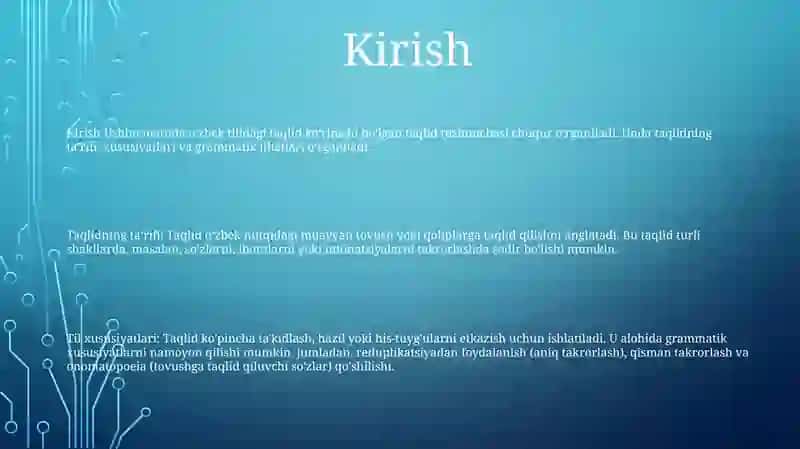 Taqlid So'Zlarning Tarifi, Lekin Va Grammatik Xususiyatlari 2