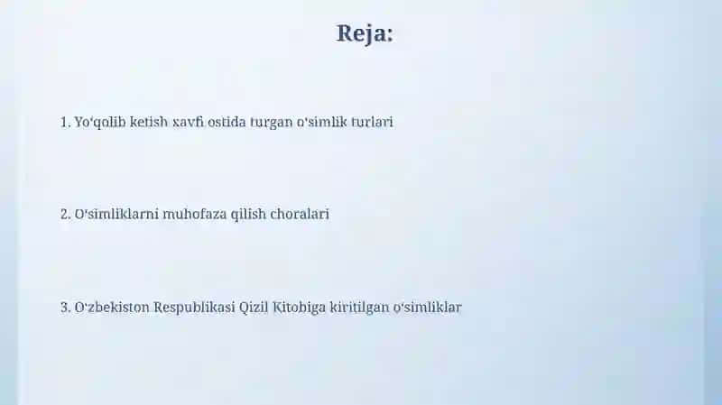 Qizil Kitobga kiritilgan o'simliklar 2