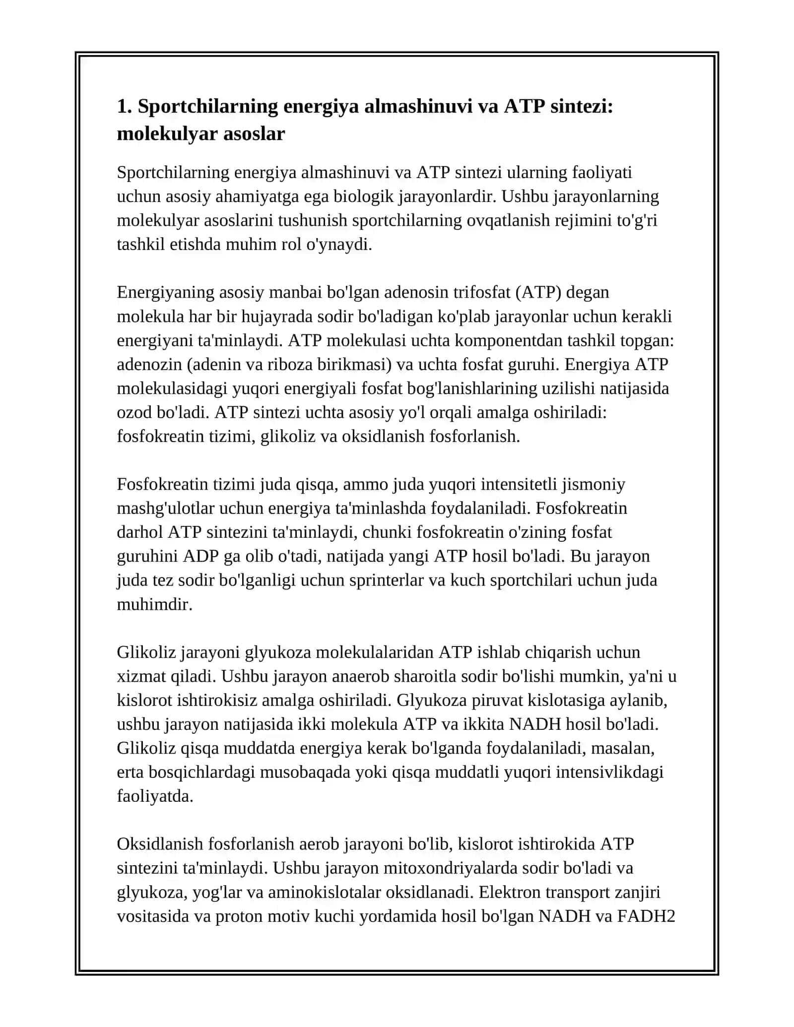 SPORTCHILARNING OVQATLANISHINING BIOKIMYOVIY ASOSLARI 2