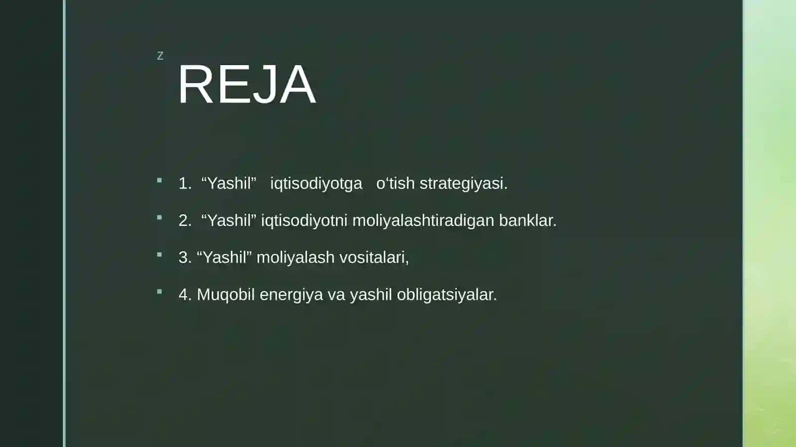 Yashil Moliyalashtirish 2