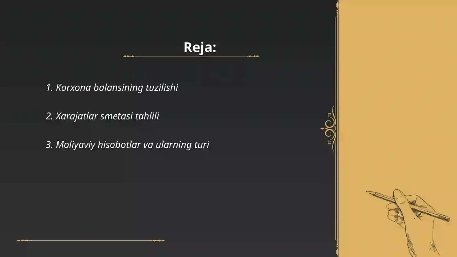 Korxona balansi xarajatlar smetasi 2