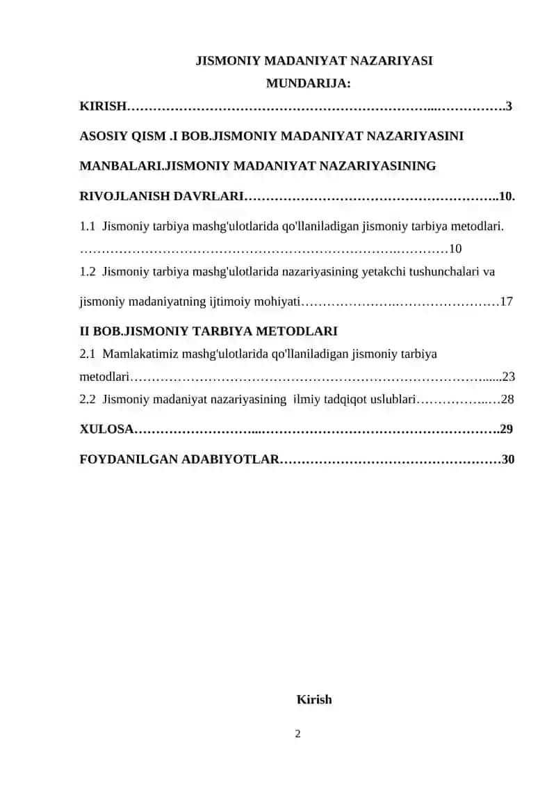 Jismoniy Tarbiya Nazariyasi 2