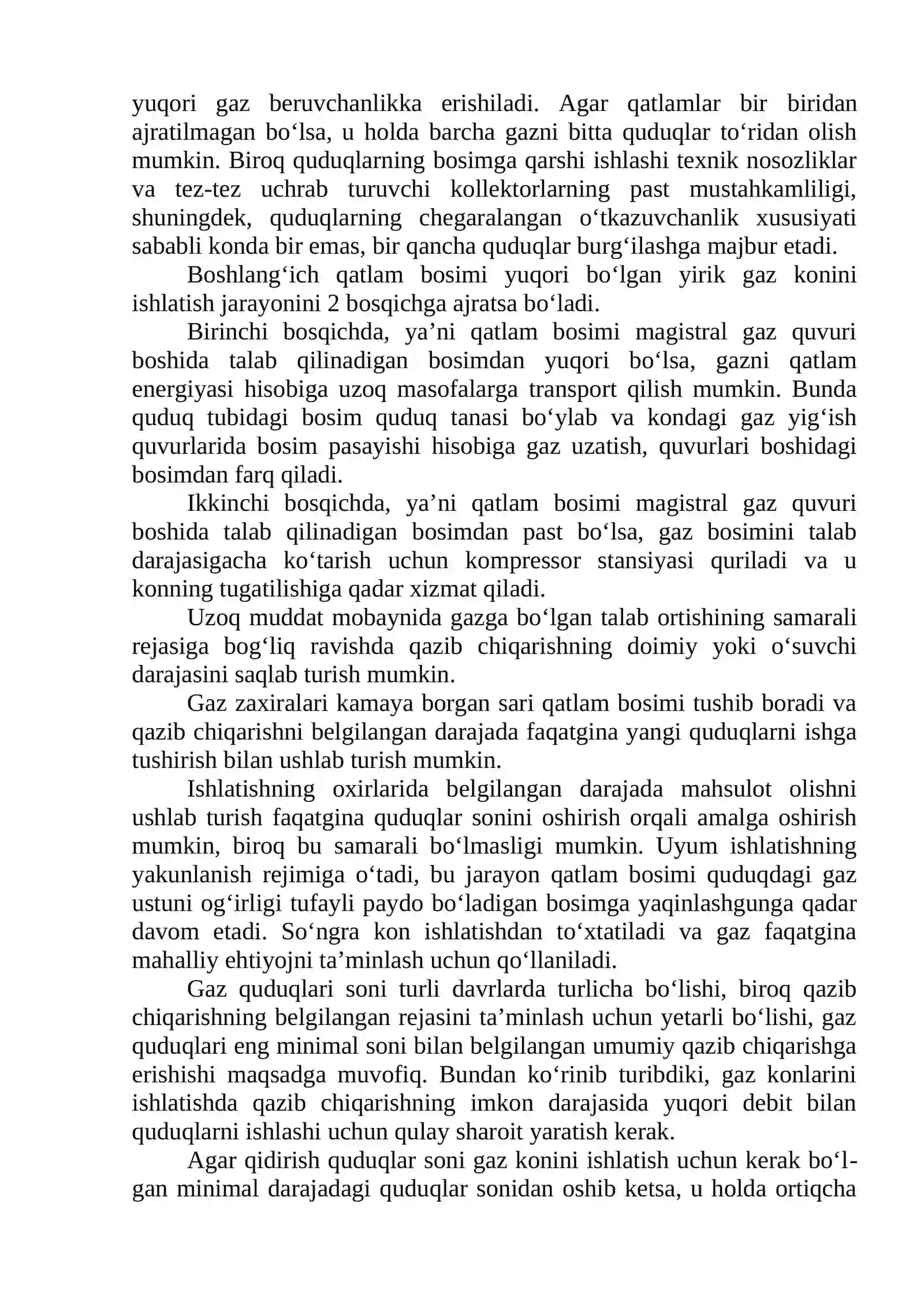 Quduqqa gaz va kondensat aralashmasi oqimi xususiyatlari 2
