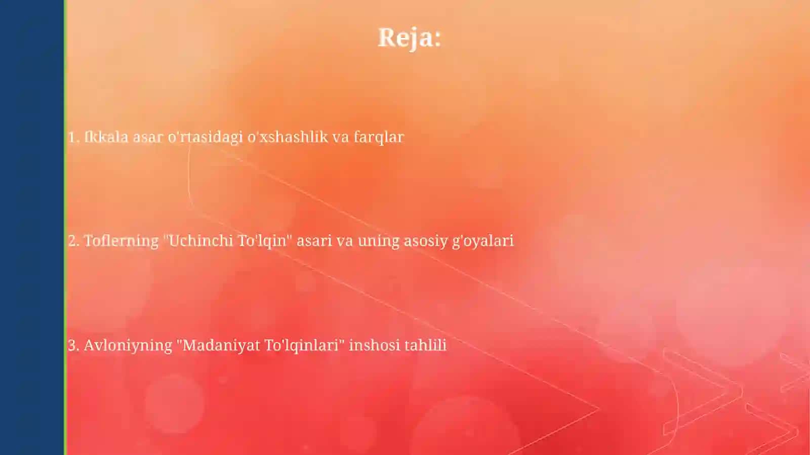 Avloniyning "Madaniyat toʻlqinlari" maqolasi va E.ToffLerning "Uchinchi toʻlqin" asariga 2