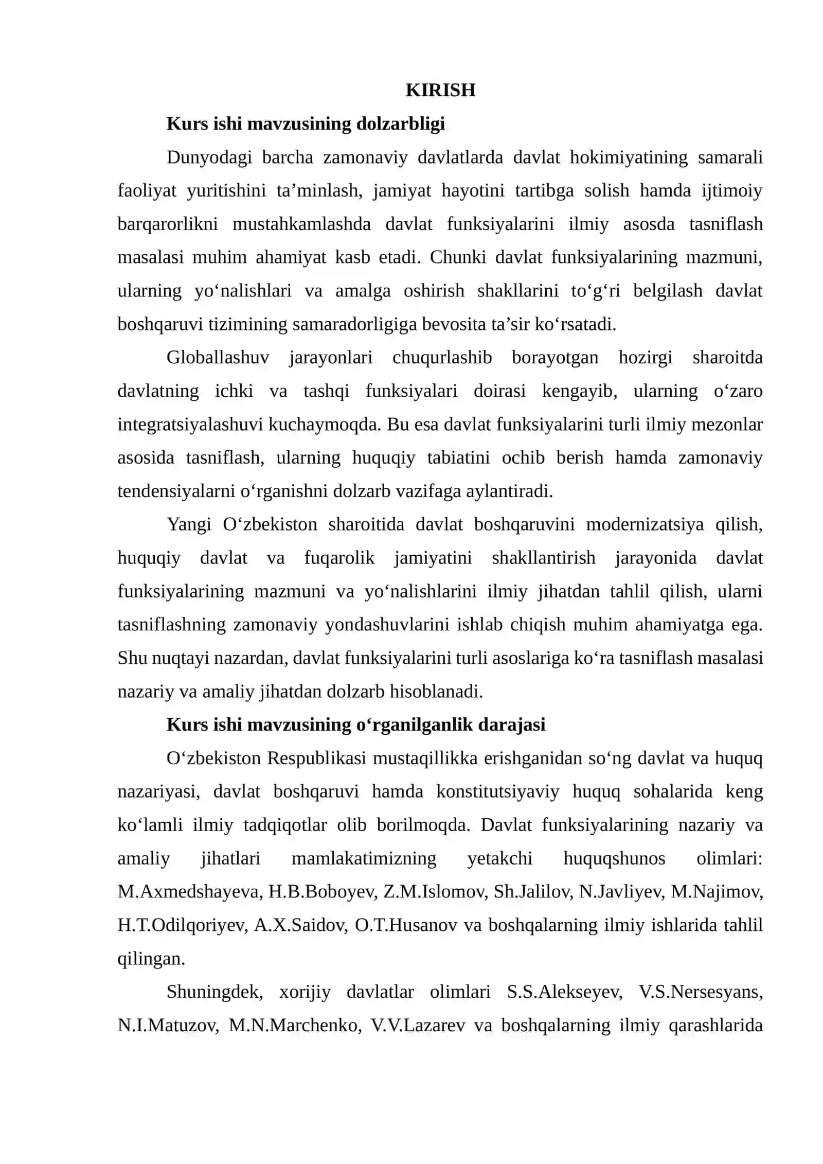 DAVLAT FUNKTSIYALARINI TURLI ASOSLARIGA KO'RA TASNIFLASH 2