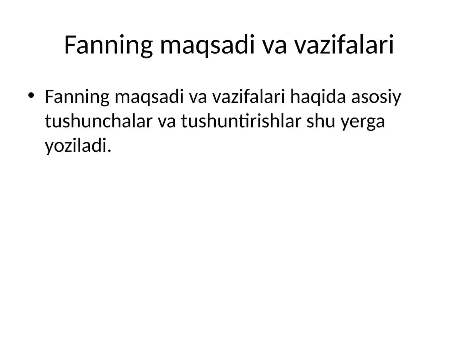 Hayot faoliyati xavfsizligi fanining asosiy tushunchalari va vazifalari 2