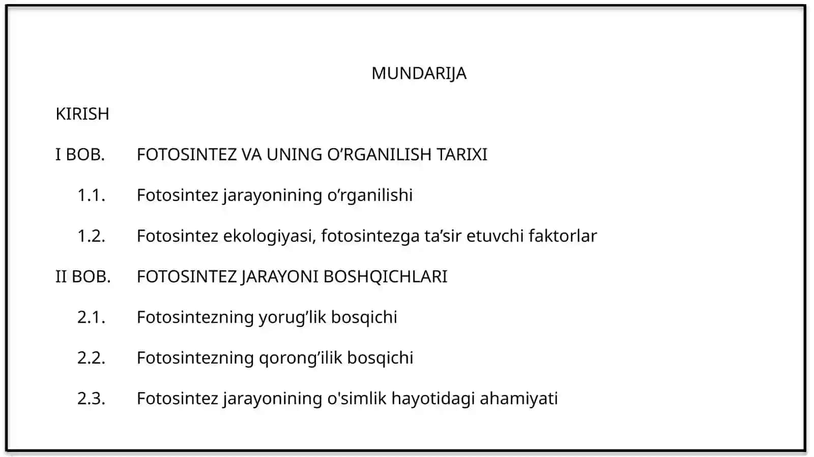 FOTOSINTEZNING TABIATDA TUTGAN O’RNI 2