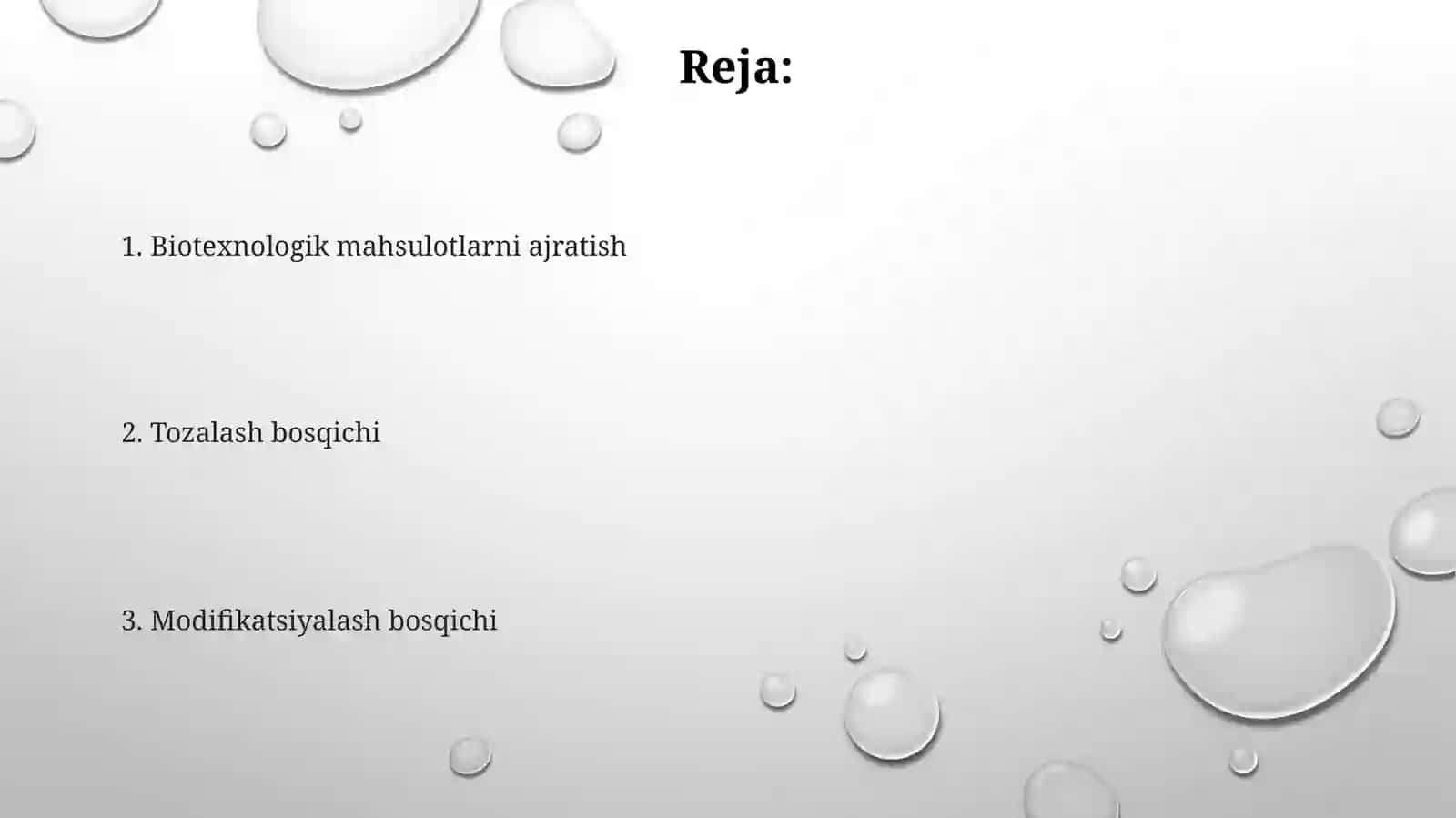 Biotexnologik mahsulotlarni ajratish tozalash va modifikatsiyalash 2