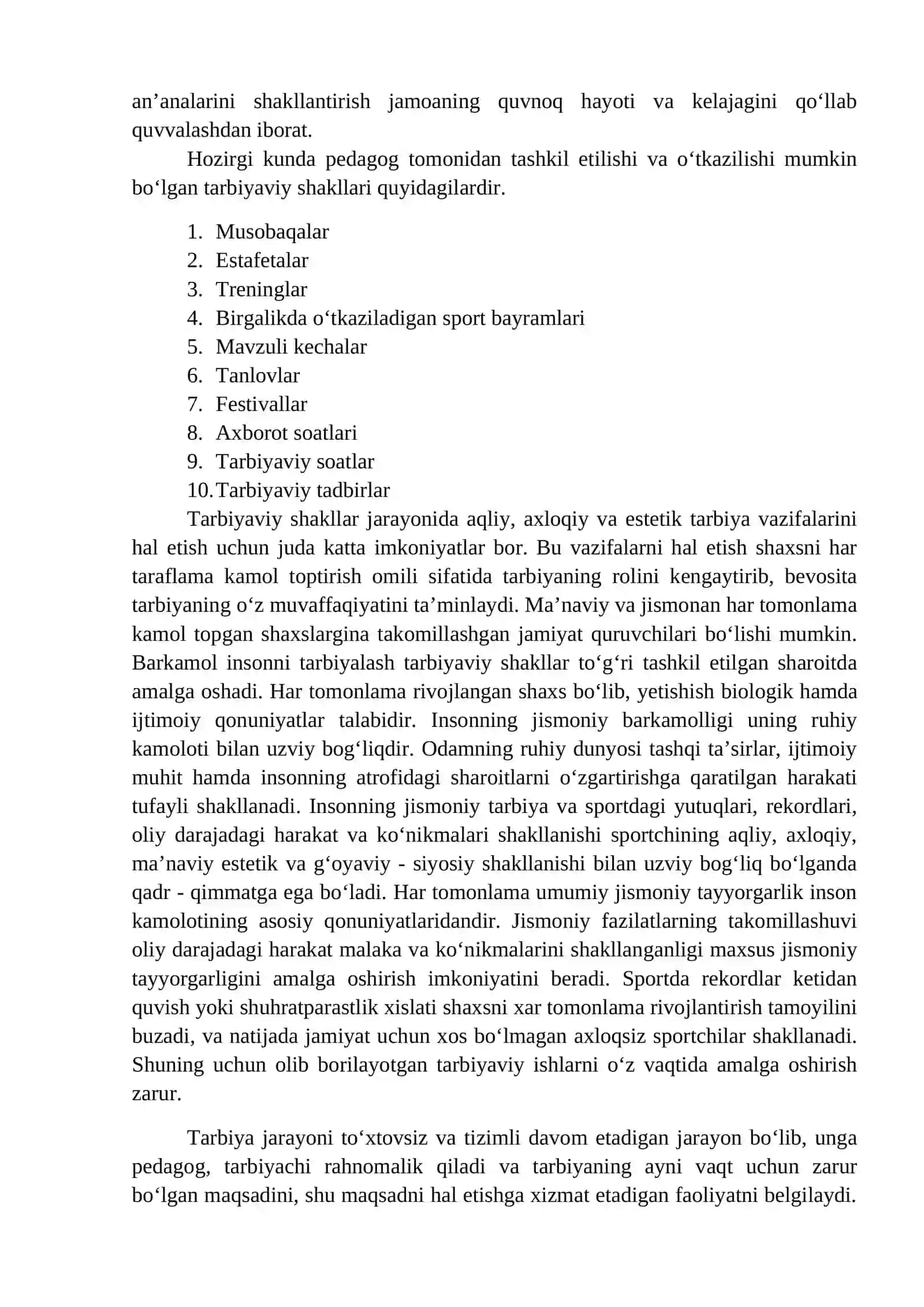Jismoniy tarbiya va sport sohasida qo‘llaniladigan tarbiya metodlari 2