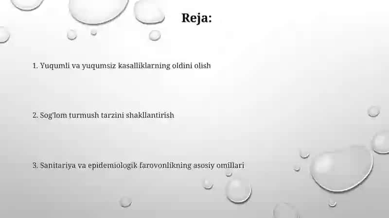 Sanitariya epidemiologik osoyishtaligi 2