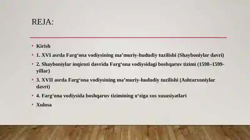 XVI-XVII asrda Farg'ona vodiysining ma'muriy-hududiy tuzilishi va boshqaruv tizimi 2