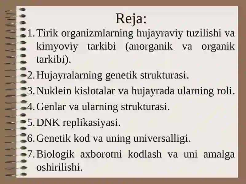 Hаyotning molekulyar asoslari 2