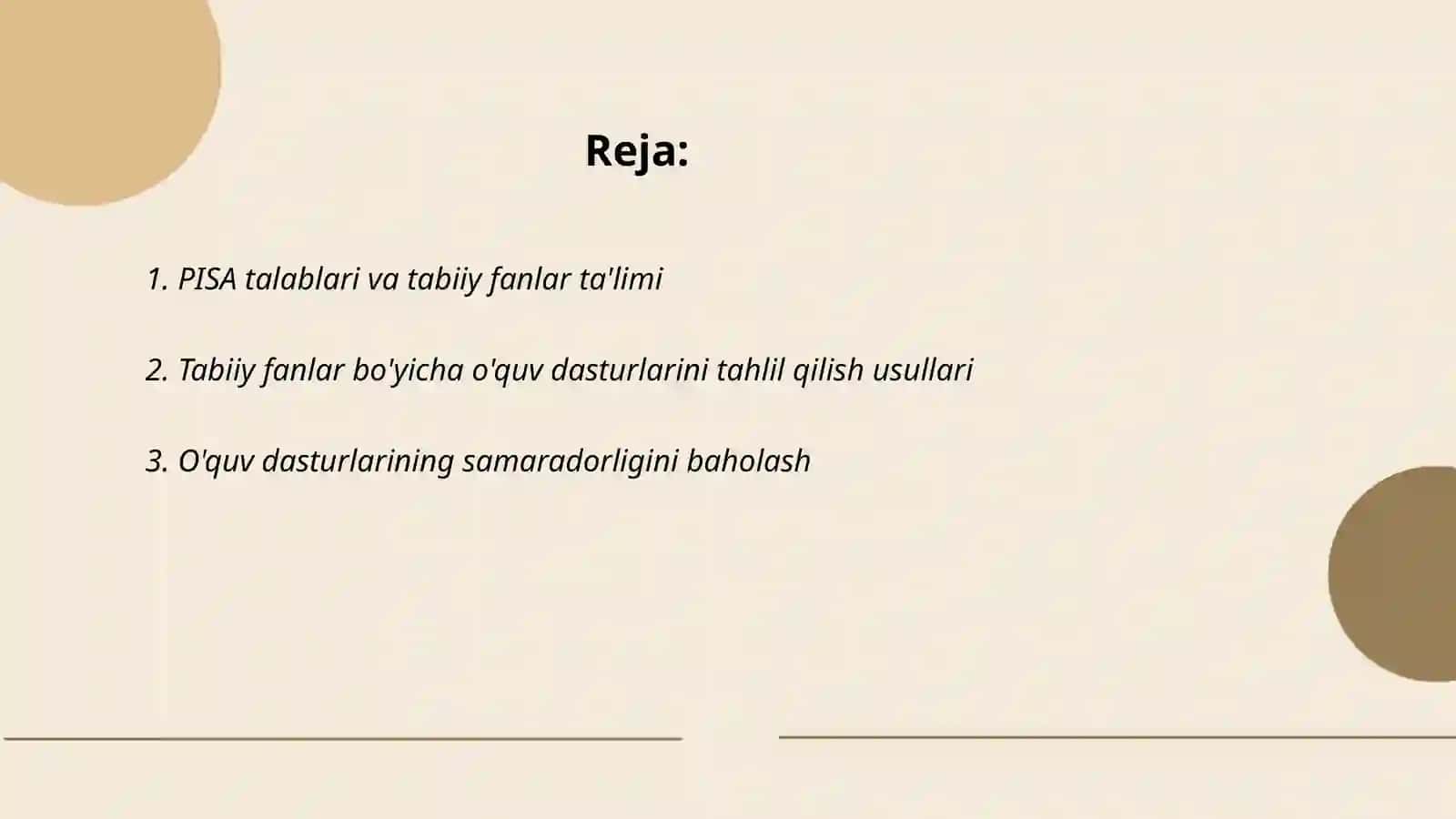 PISA talablari va tabiiy fanlar ta'limi 2
