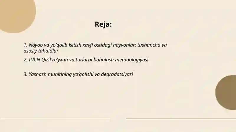 Noyob va yoʻqolib ketish xafi ostidagi hayvonlarni saqlash 2