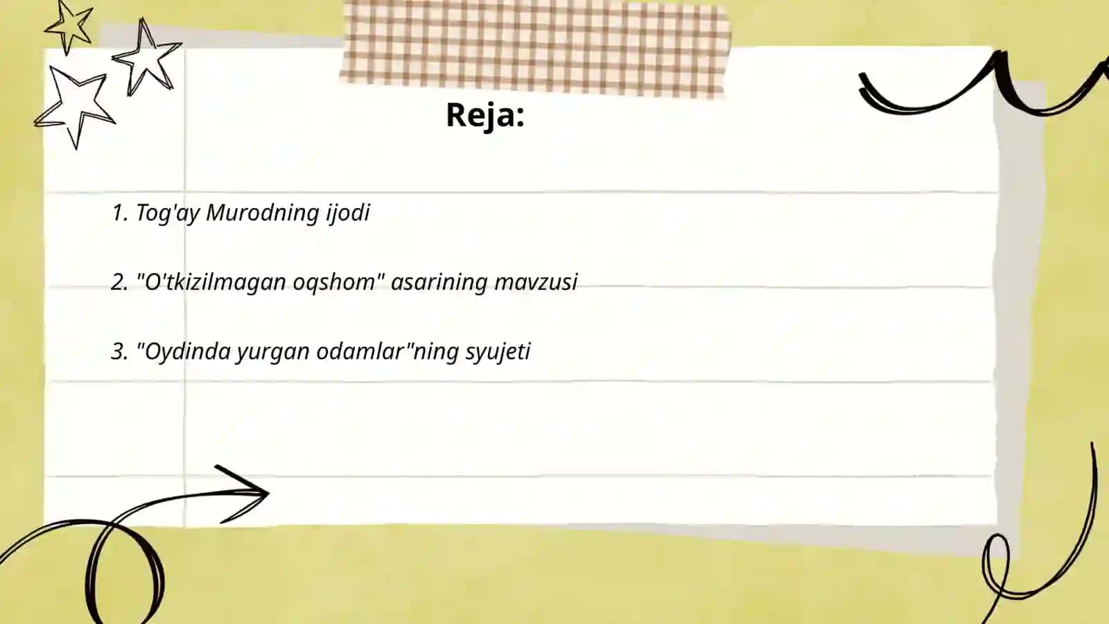 Tog'ay Murod "Otkishnagan oqshom" va "Oydinda yurgan odamlar" 2