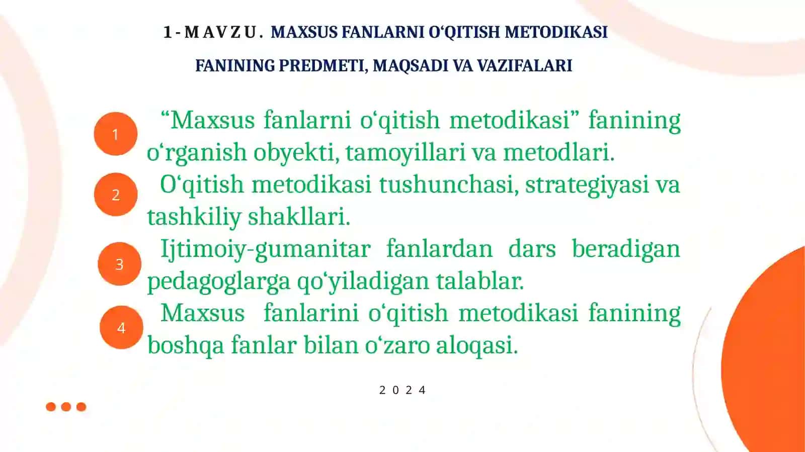 Maxsus Fanlarni O‘qitish Metodikasi 2