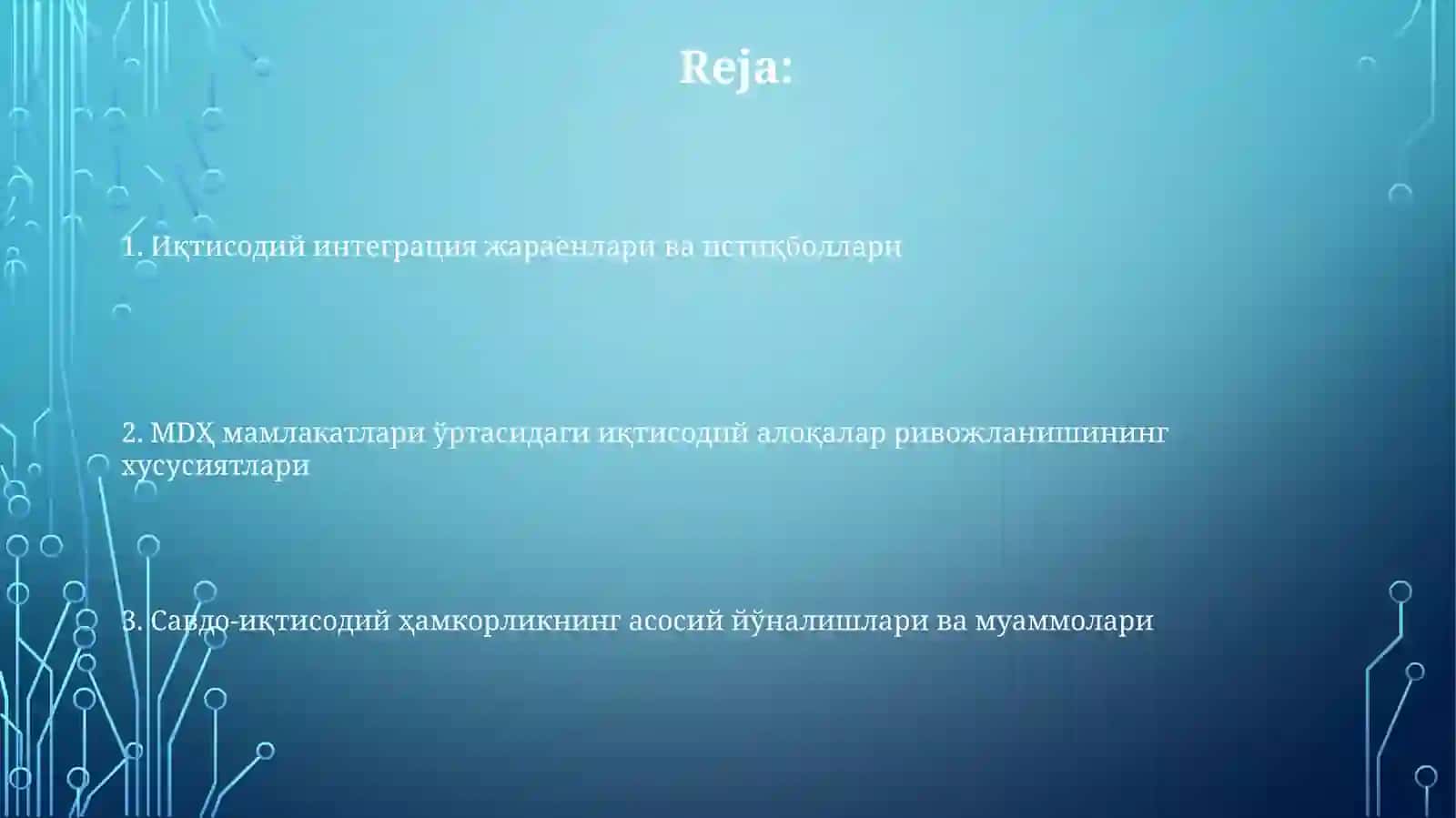 MDH davlatlari o'rtasidagi iqtisodiy aloqalarining rivojlanish hususiyatlari 2