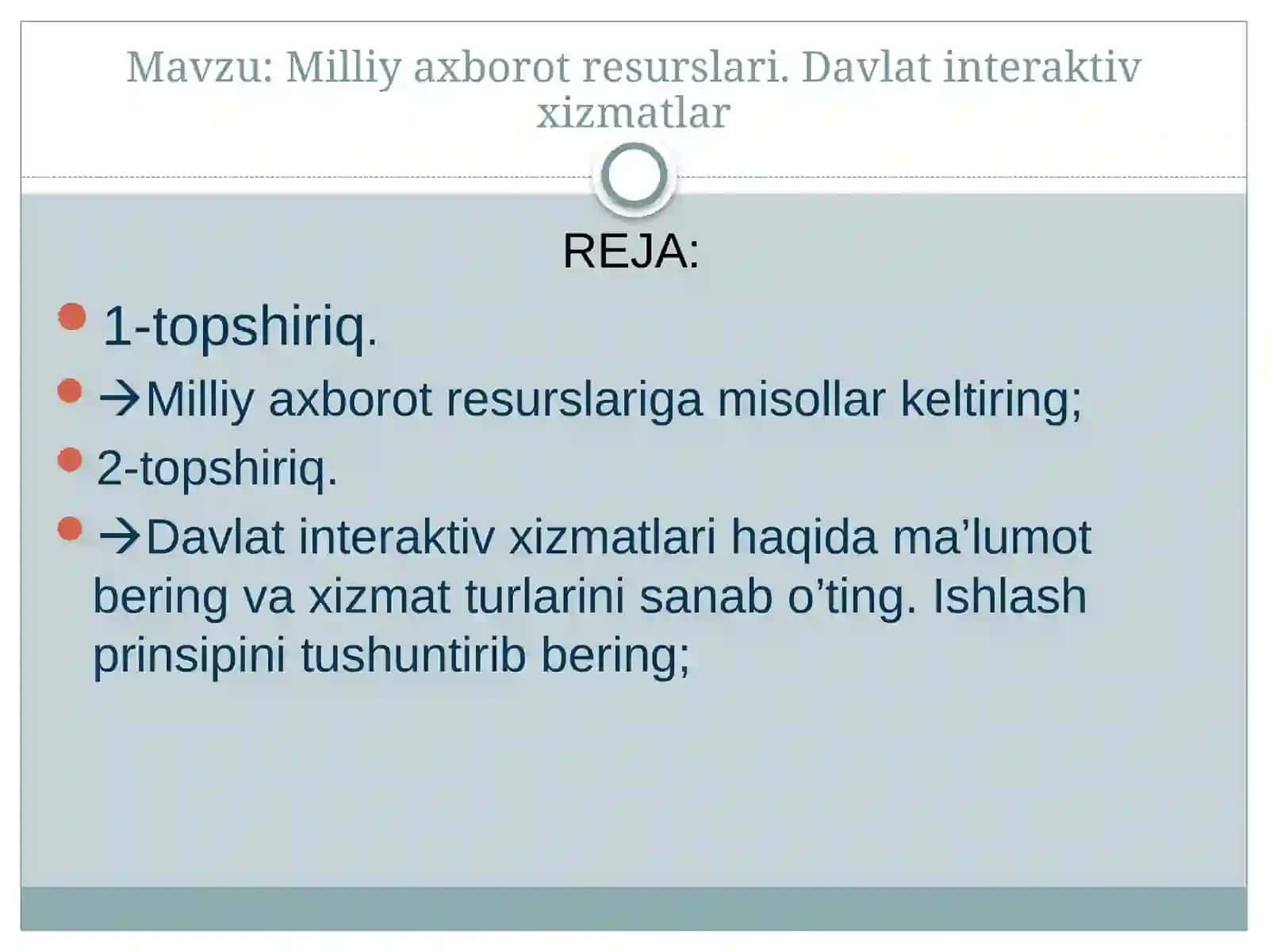 AXBOROT TEXNOLOGIYALARI FANIDAN YOZGAN 9-LABORATORIYA ISHI 2
