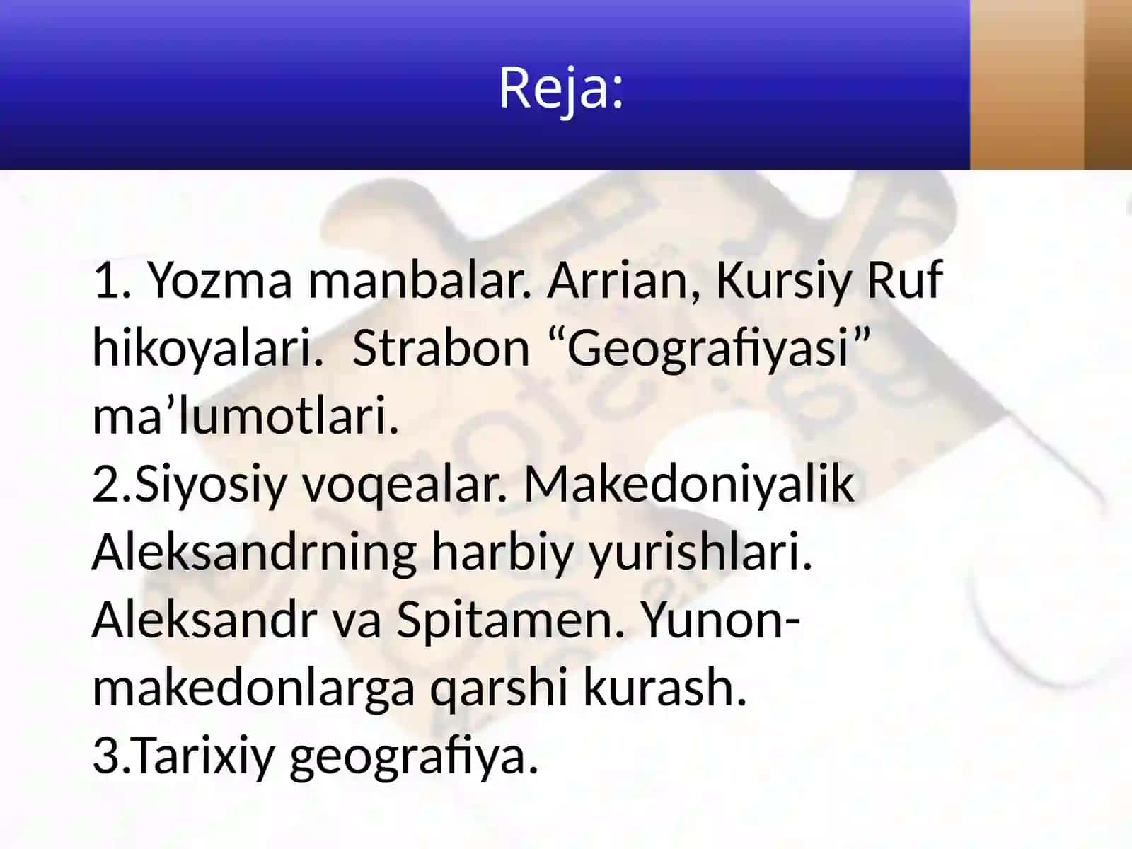 MAKEDONIYALIK ALEKSANDRNING BAQRIYA VA SO‘G‘DIYONA GA YURISHLARI 2