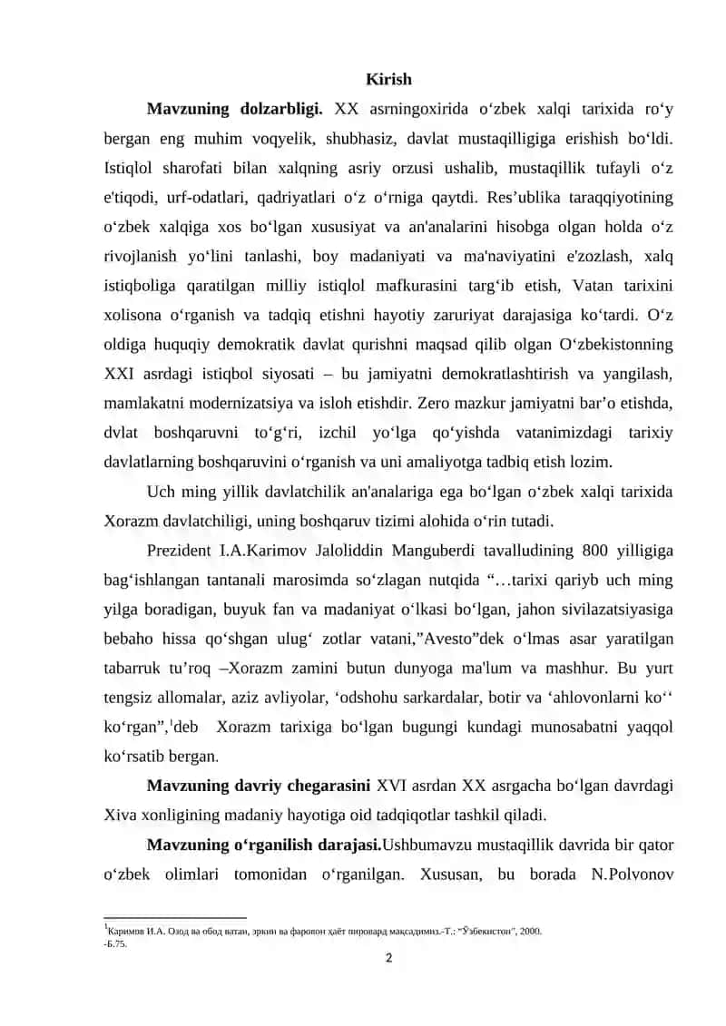 XIVA XONLIGI MADANIY HAYOTI 2
