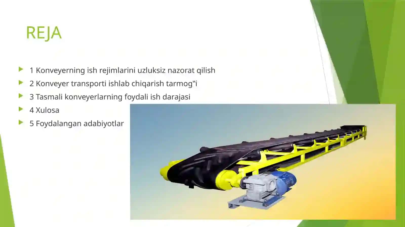Konveyertransportining elektr jixozlari va elektr yuritmalari 2