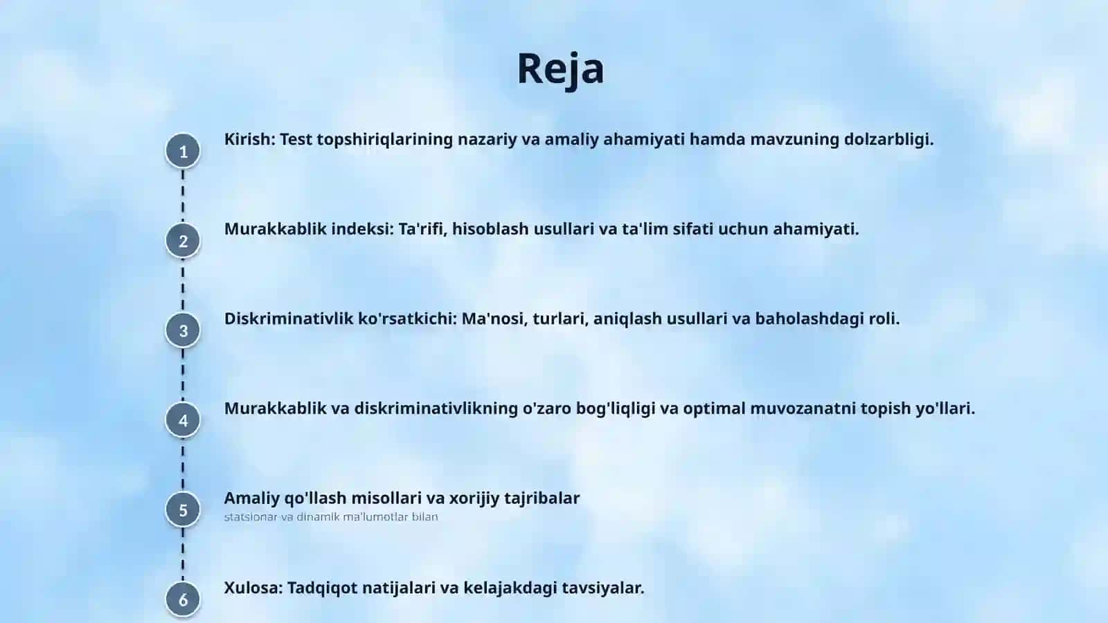 Test topshiriqlarining murakkablik indeksi ( effektivlik) va diskriminativligi 2