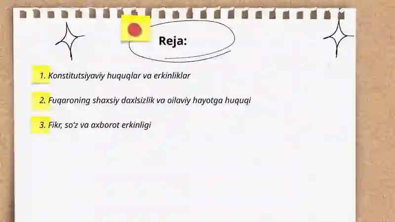 Inson hamda fuqarolarning huquq erkinliklari va kafolatlari 2