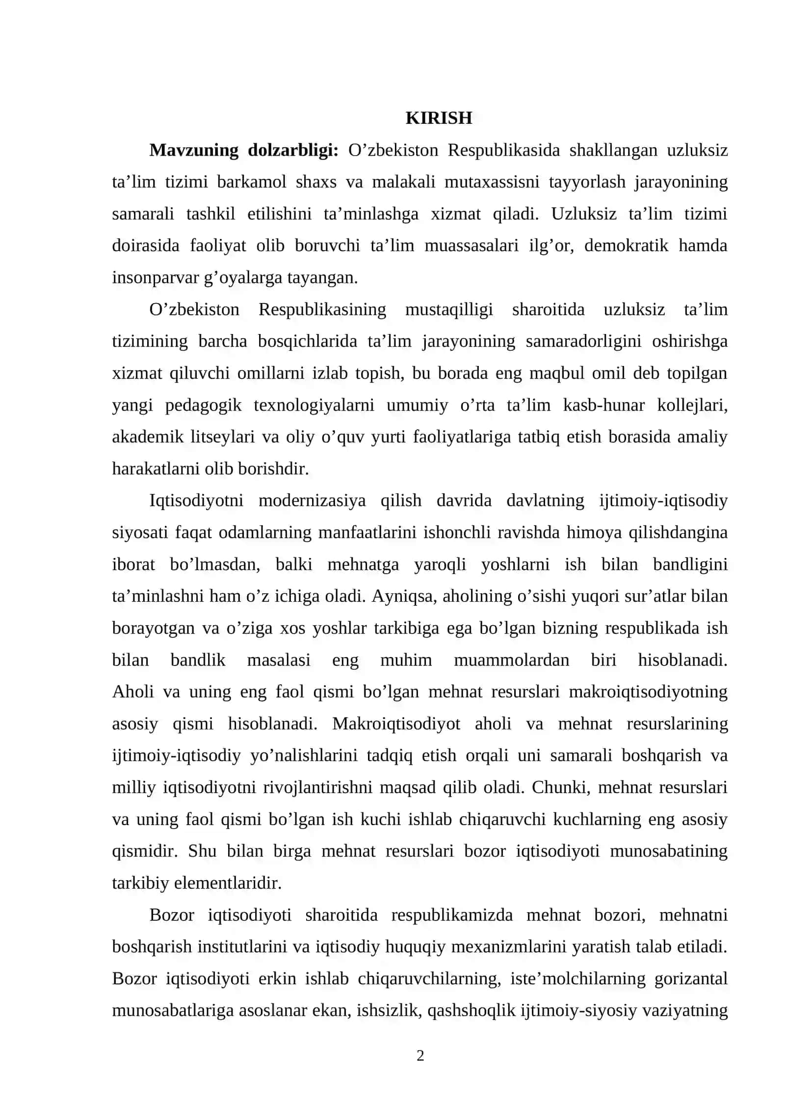 MALAKALI VA MALAKAGA EGA BO`LMAGAN ISHCHI KUCHI O`RTASIDA ISH HAQI DARAJASINING DIFFERENTSIATSIYASI 2