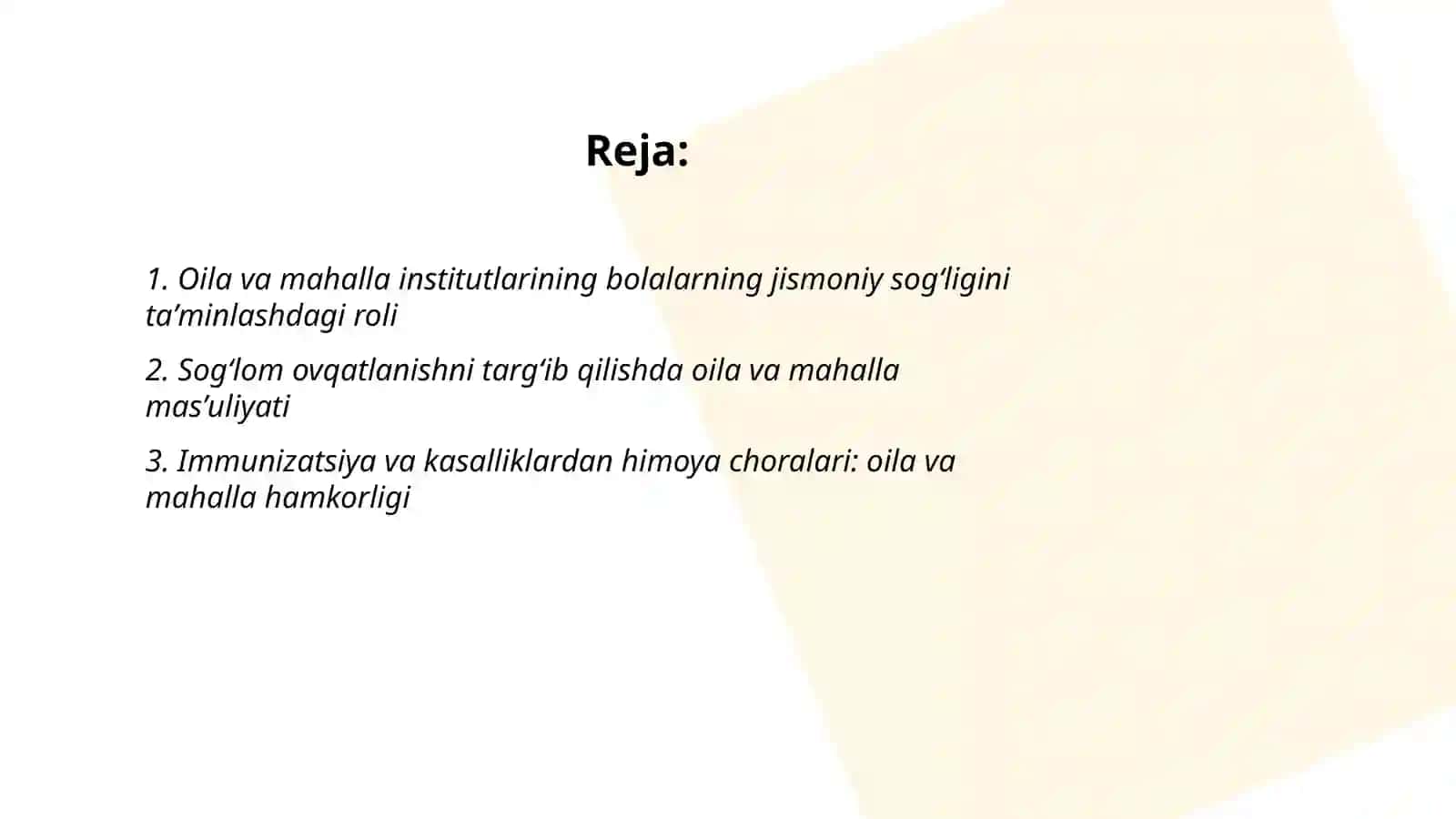 Oila va mahalla institutlarining sogʻlom bolani tarbiyalashda tutgan oʻrni 2