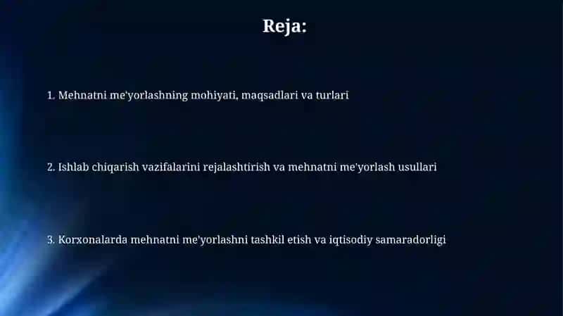 Mehnatni me'yorlashning mazmuni va vazifalari 2