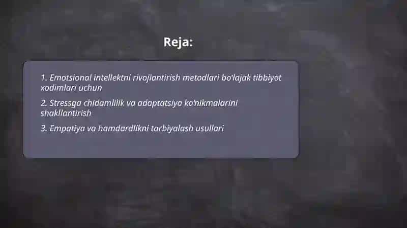 Bo'lajak tibbiyot xodimlarida emotsional-irodaviy sifatlarni tarbiyalash va boshqarish Rahmatov Fayzullo 2