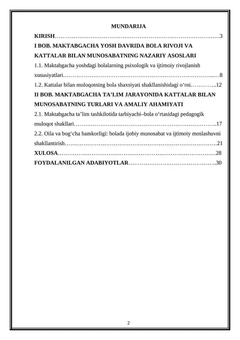 Maktabgacha tarbiya yoshida kattalar bilan munosabat 2