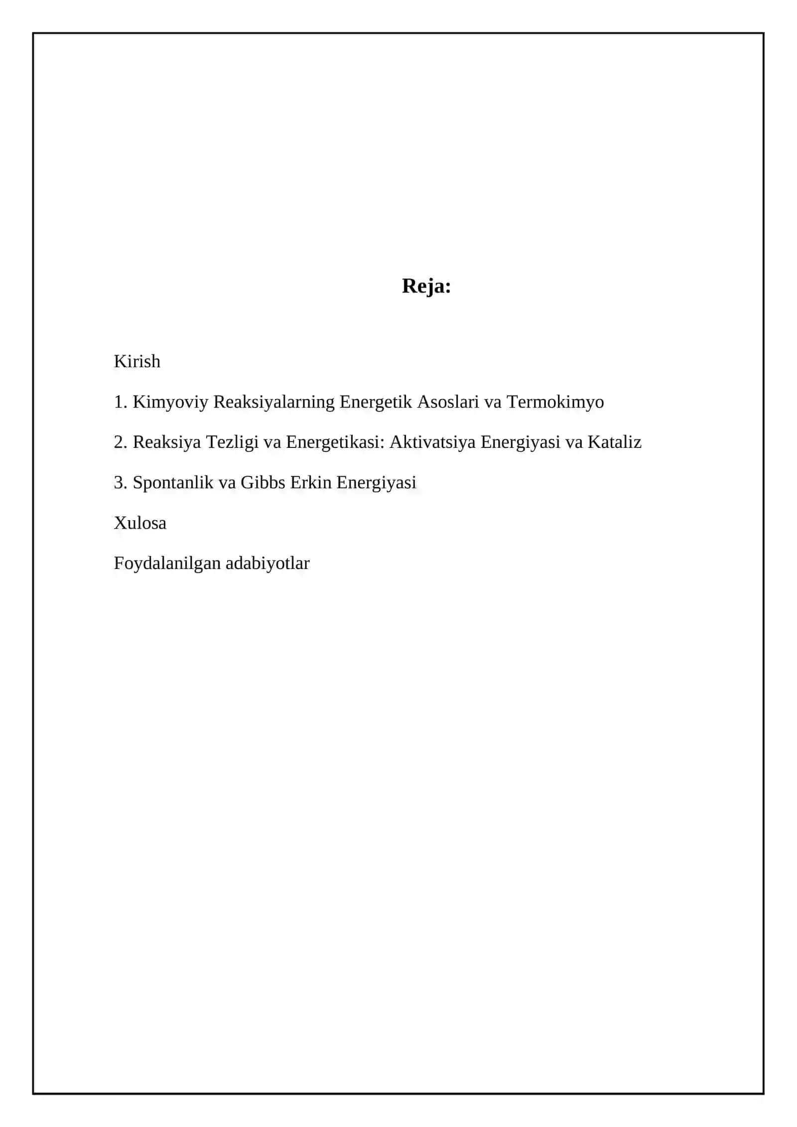 Kimyoviy reaksiyaning energetikasi 2