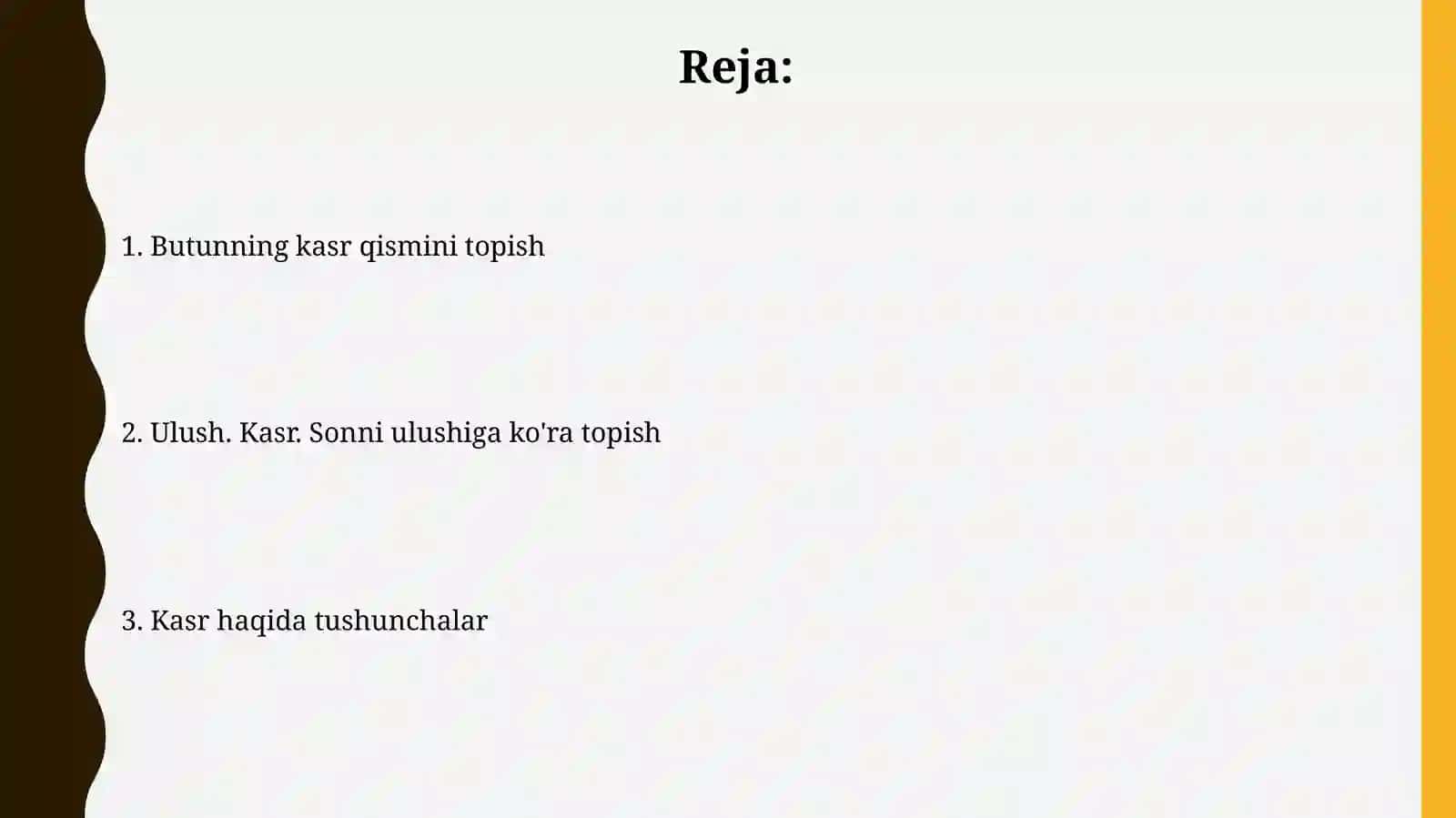 Ulush. Kasr. Ulushga koʻra sonni topish 2