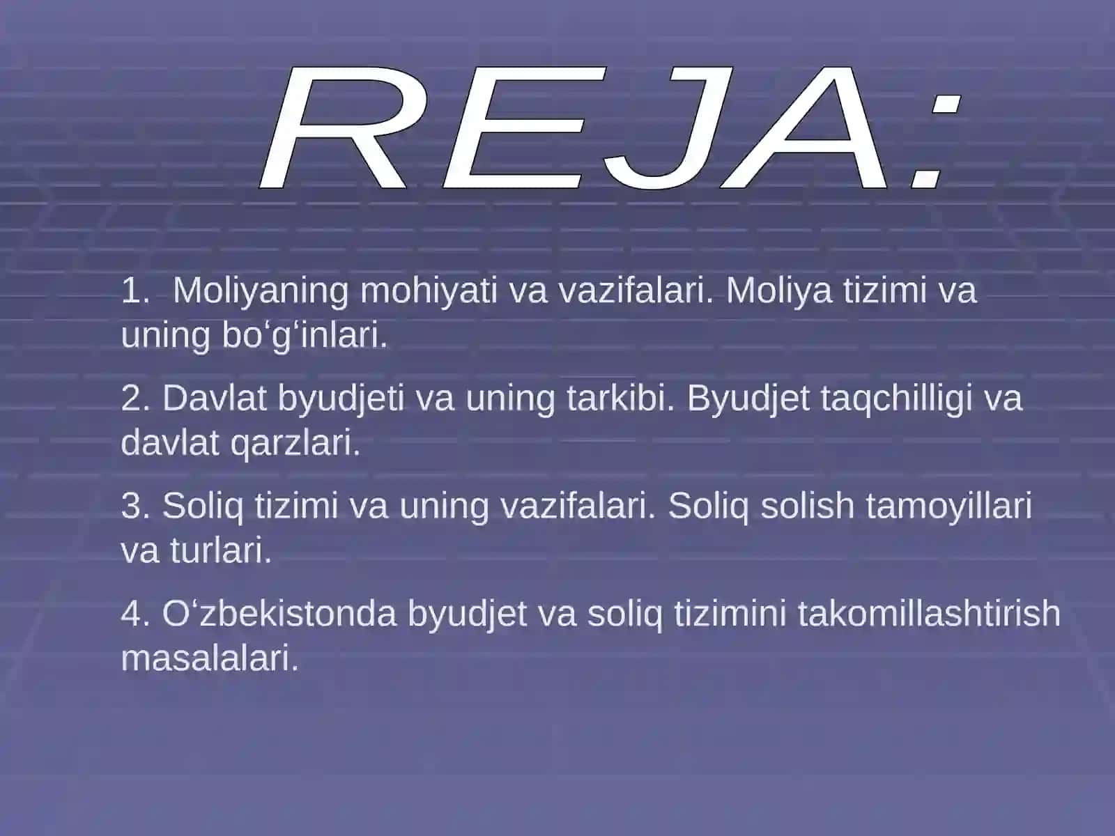 Moliya tizimi va moliyaviy siyosat 2