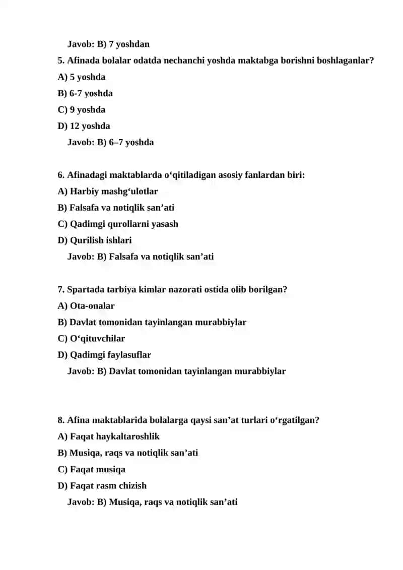 Qadimgi Sparta va Afina maktablarida ta'lim tarbiya 2