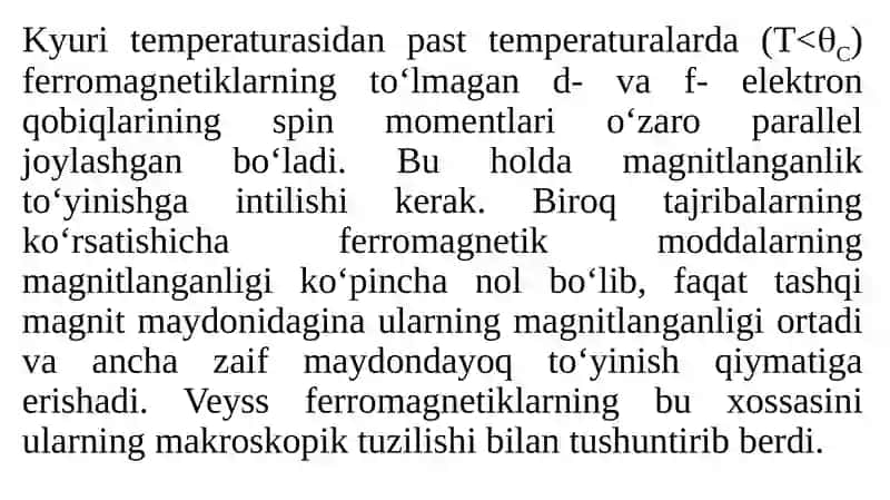 Ferromagnetiklarning domenli tuzilishi 2