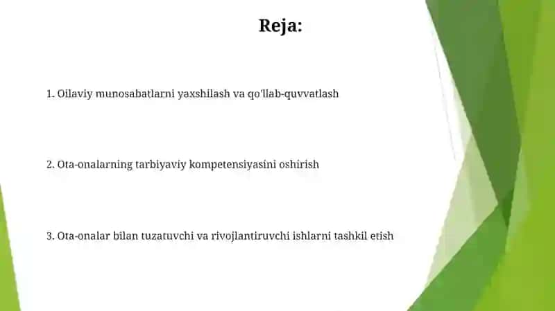 Ota-onalar bilan korreksion rivojlantiruvchi ishlar 2