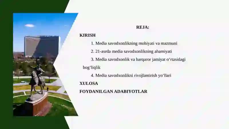 Mediasavodxonlik 21-asrda barqaror jamiyat garovi 2