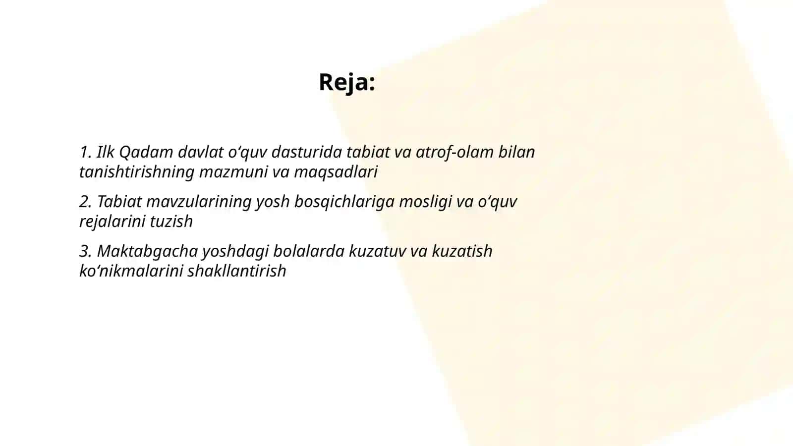 Ilk Qadam davlat òquv dasturi 2