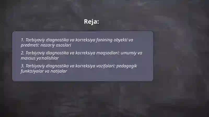 Tarbiyaviy diagnostika va korreksiya 2