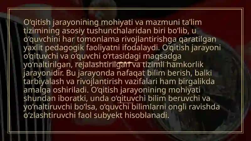 oqitish jarayoni yaxlit tizim sifatida 2