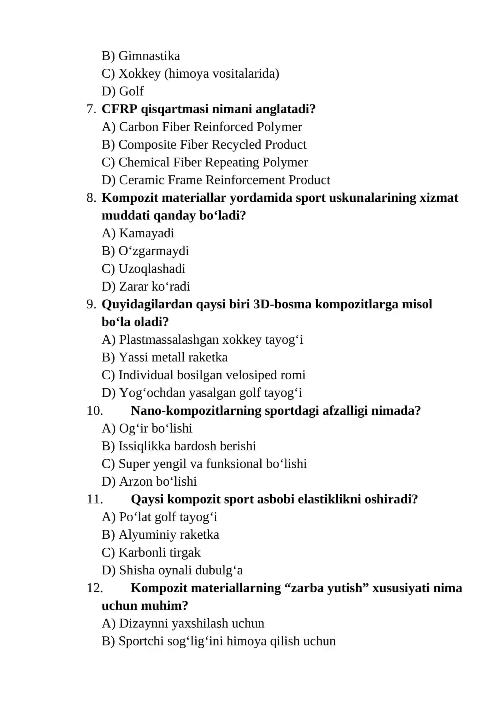 5-Semenar: Sport sanoatidagi kompozit materiallar 2