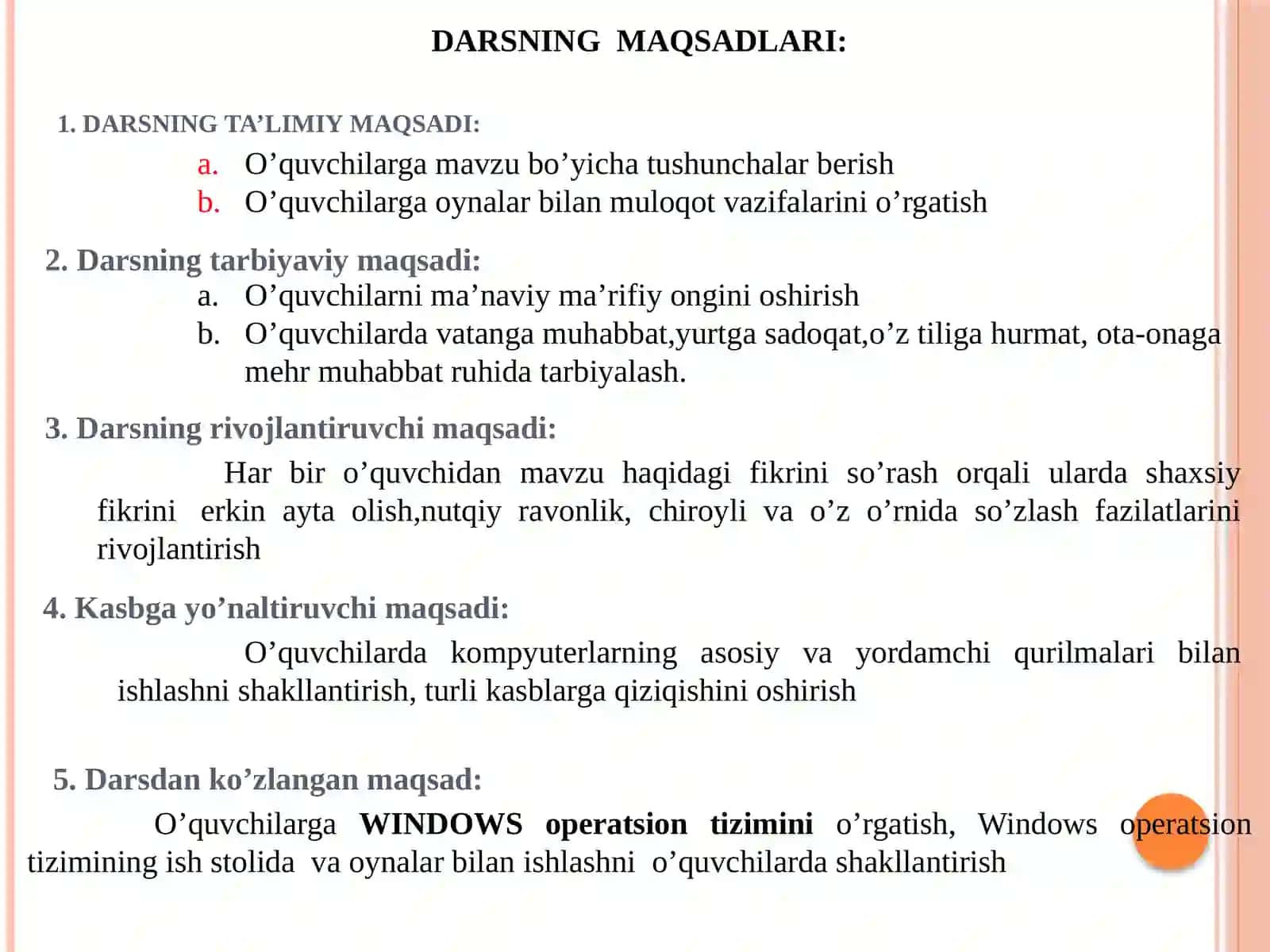 Windows operatsion tizimida oynalar bilan ishlash 2