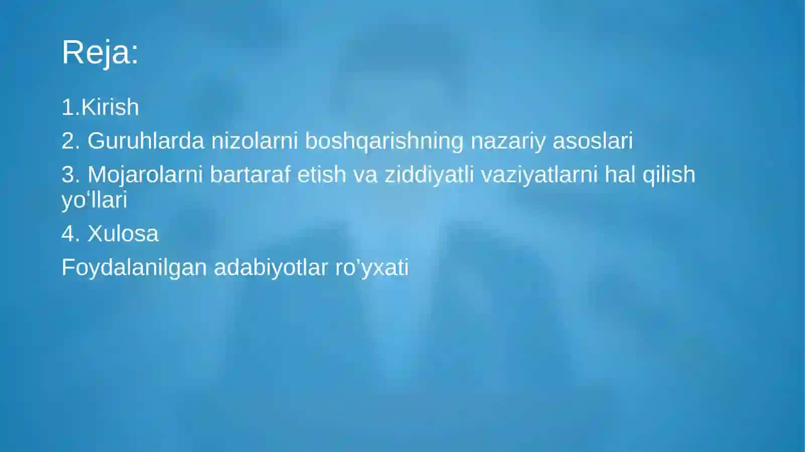 Guruhlararo konfliktlarni tadqiq etish metodlari. 2