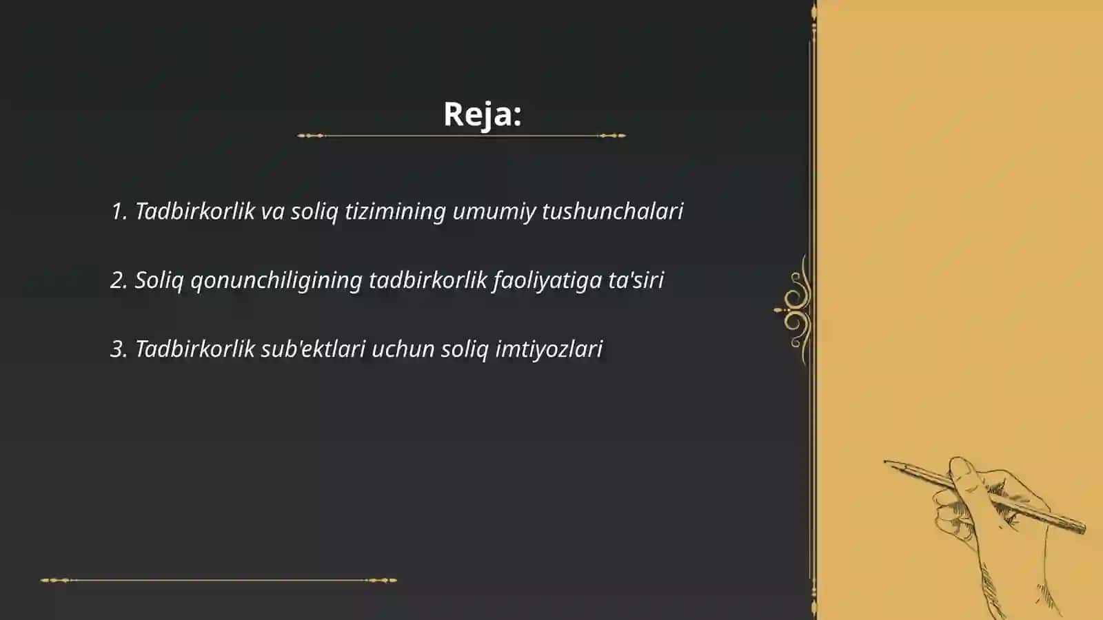 Tadbirkorlik faoliyatiga soliqlar orqali ta’sir qilishning huquqiy asoslari 2