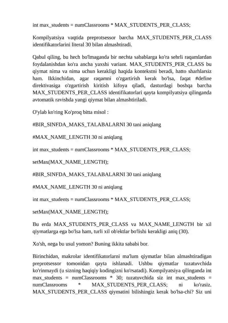 Simvolik konstantalar va makroslar 2