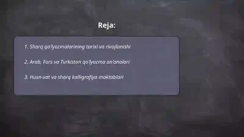 Sharq qoʻlyozmalari xazinalari 2