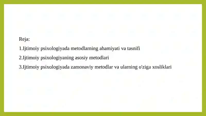 Ijtimoiypsihologiyada foydalaniladgan metodlarning o'ziga xosligi 2