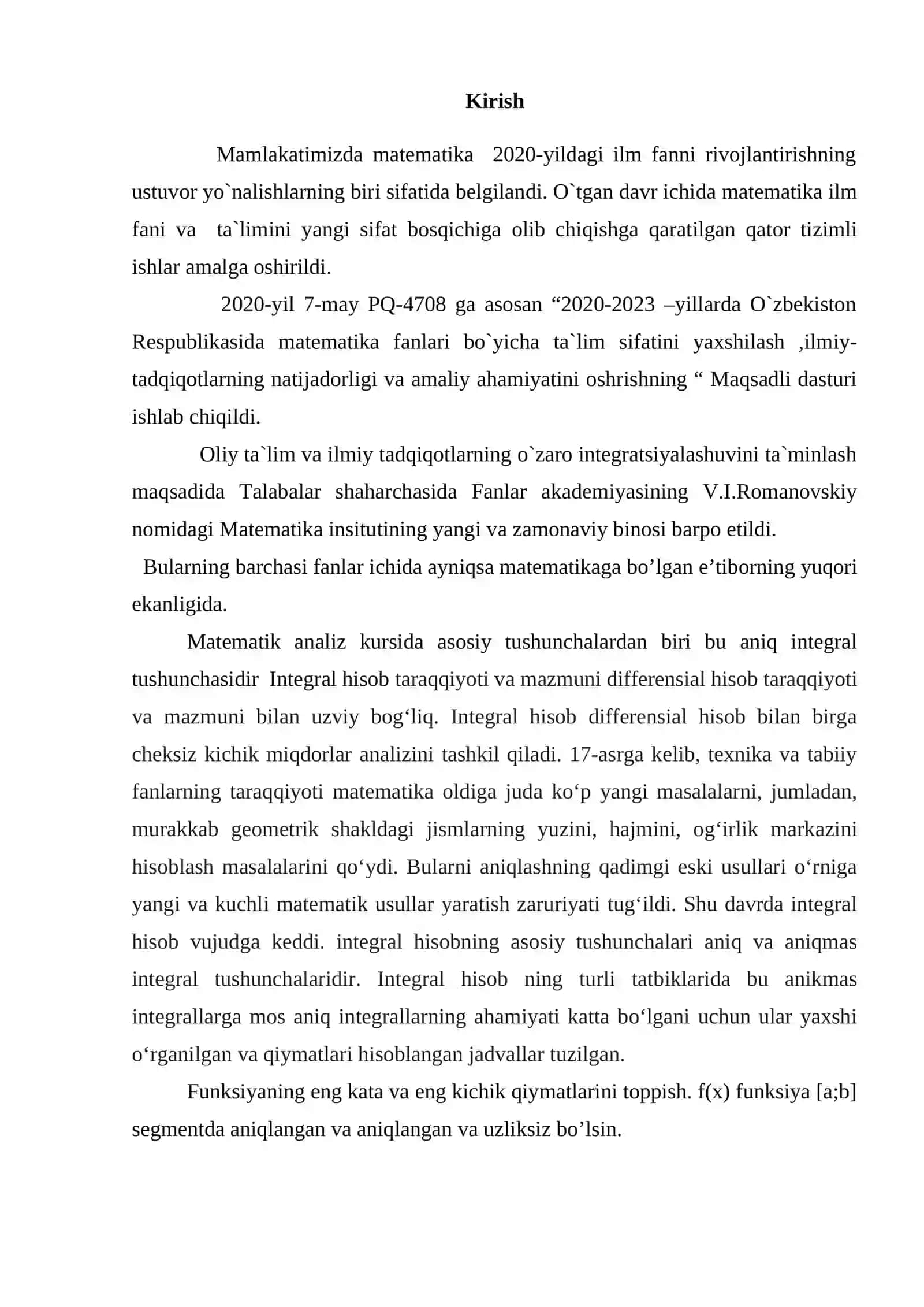 Ko’p o’zgaruvchi funksiyaning ekstremumlari 2